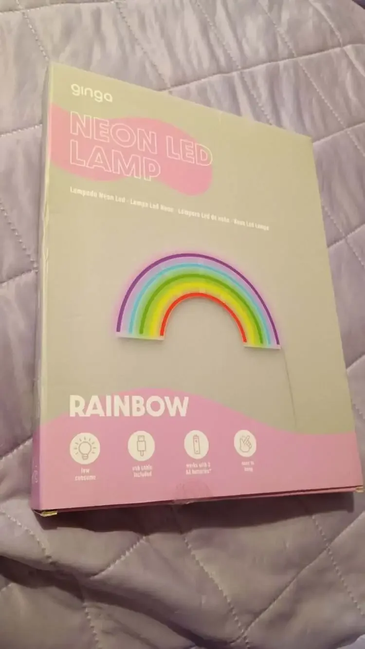 NEW Multi-Color Rainbow Neon Sign LED Wall Decor Lamp Girls USB or Batteries